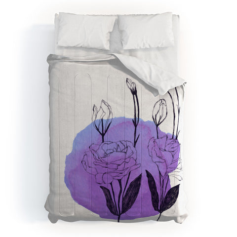 Morgan Kendall purple lisianthus Comforter