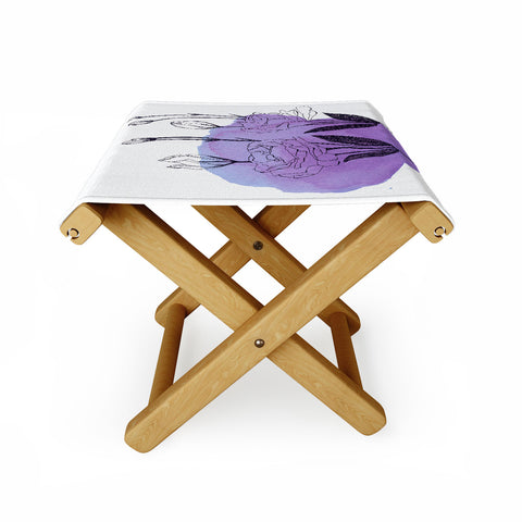 Morgan Kendall purple lisianthus Folding Stool
