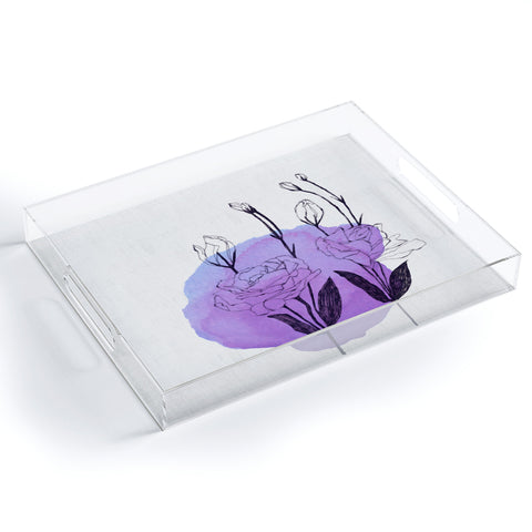 Morgan Kendall purple lisianthus Acrylic Tray
