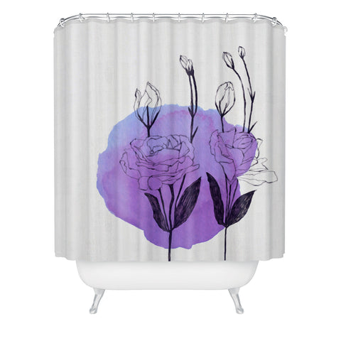 Morgan Kendall purple lisianthus Shower Curtain