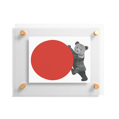 Morgan Kendall red bear Floating Acrylic Print