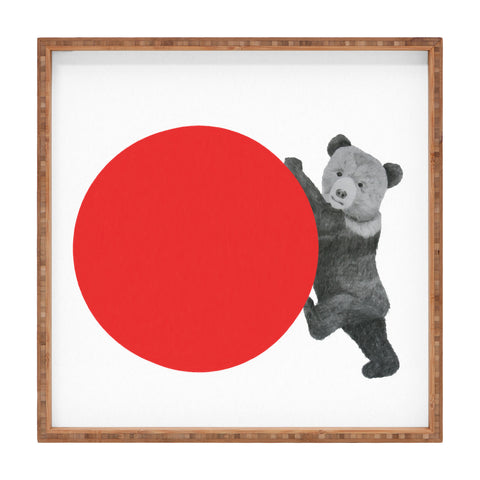 Morgan Kendall red bear Square Tray