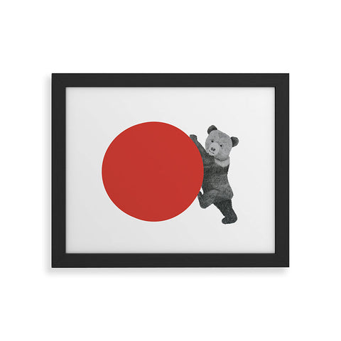 Morgan Kendall red bear Framed Art Print
