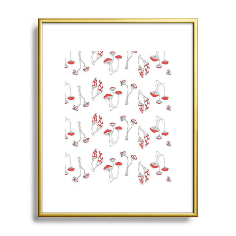 Morgan Kendall red mushrooms Metal Framed Art Print