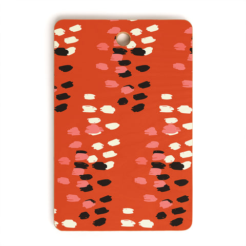 Morgan Kendall red scribbles Cutting Board Rectangle