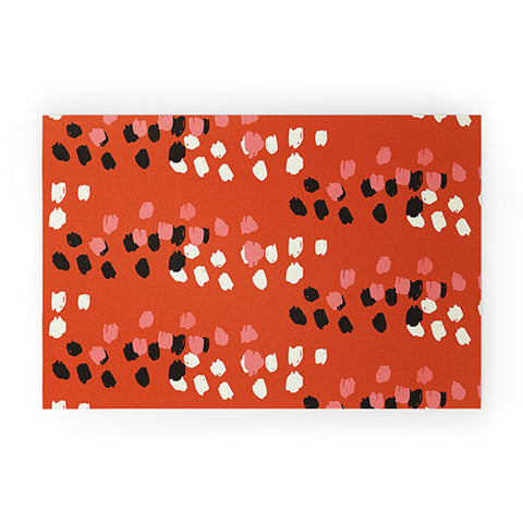 Morgan Kendall red scribbles Welcome Mat