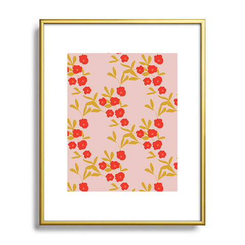 Morgan Kendall strawberry fields Metal Framed Art Print