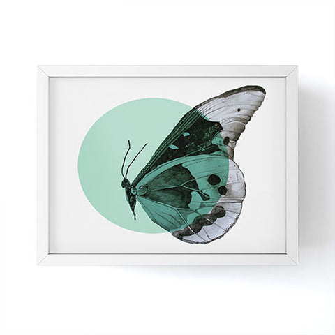 Morgan Kendall turquiose butterfly Framed Mini Art Print