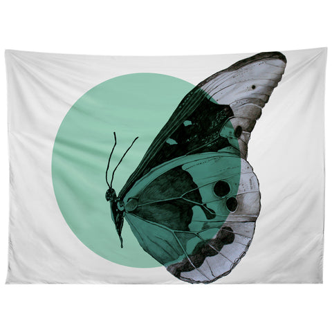 Morgan Kendall turquiose butterfly Tapestry