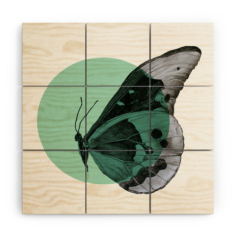 Morgan Kendall turquiose butterfly Wood Wall Mural