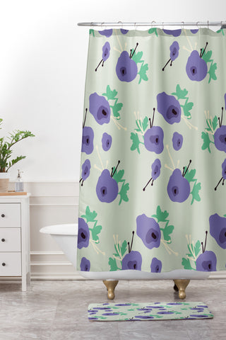 Morgan Kendall very violet Shower Curtain And Mat