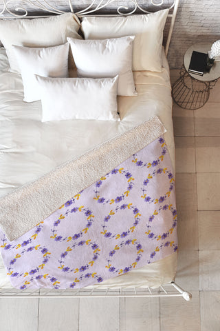 Morgan Kendall violets Fleece Throw Blanket