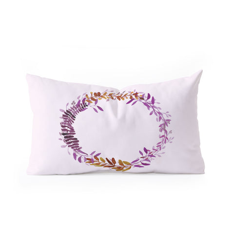 Morgan Kendall watercolor wreath Oblong Throw Pillow