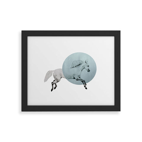 Morgan Kendall White Horse Framed Art Print