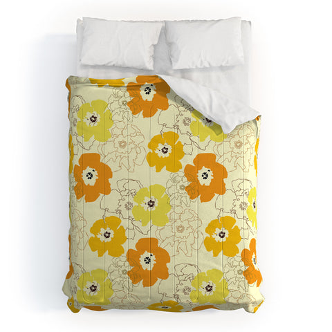 Morgan Kendall yellow flower power Comforter