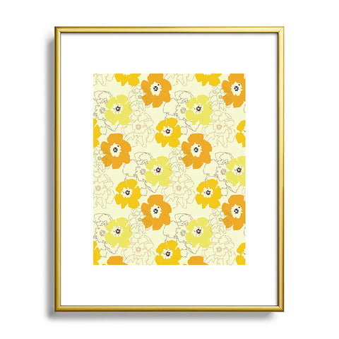 Morgan Kendall yellow flower power Metal Framed Art Print