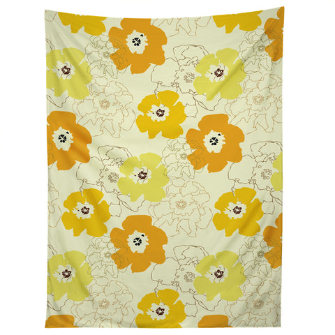 Morgan Kendall yellow flower power Tapestry