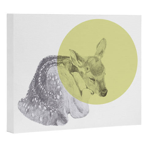 Morgan Kendall yellow sleeping deer Art Canvas