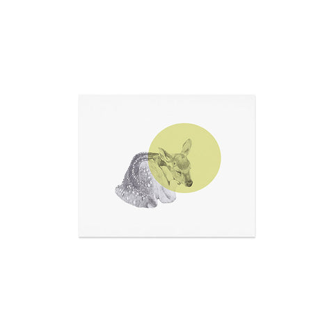 Morgan Kendall yellow sleeping deer Art Print