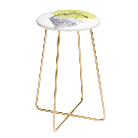 Morgan Kendall yellow sleeping deer Counter Stool