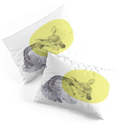 Morgan Kendall yellow sleeping deer Pillow Shams