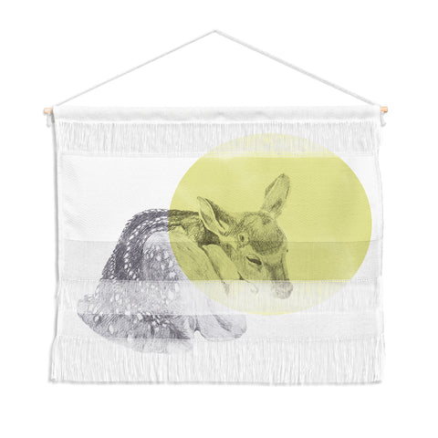 Morgan Kendall yellow sleeping deer Wall Hanging Landscape