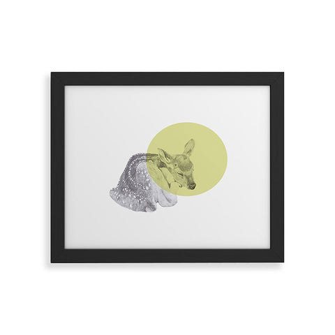 Morgan Kendall yellow sleeping deer Framed Art Print