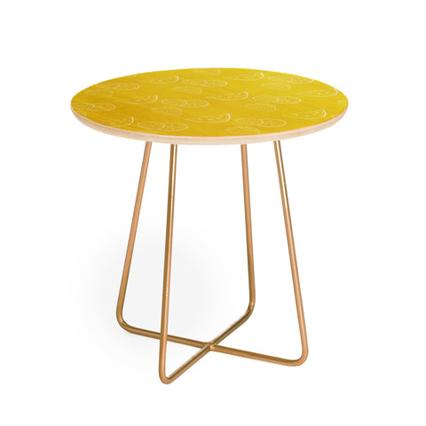 Morgan Kendall yellow summer fruit Round Side Table