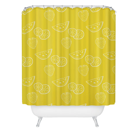 Morgan Kendall yellow summer fruit Shower Curtain