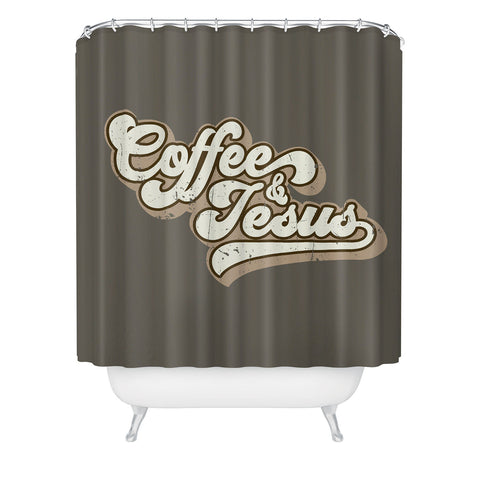 move-mtns Coffee and Jesus Shower Curtain