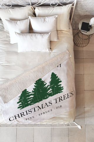 move-mtns Farm Fresh Christmas Trees I Fleece Throw Blanket