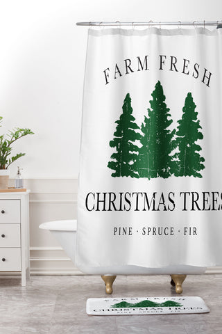 move-mtns Farm Fresh Christmas Trees I Shower Curtain And Mat