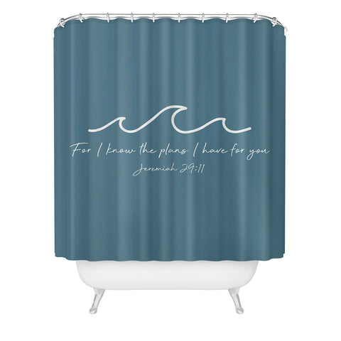 move-mtns Jeremiah 2911 Waves White Shower Curtain