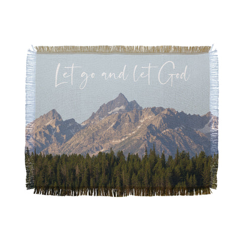 move-mtns Let go and let God Throw Blanket