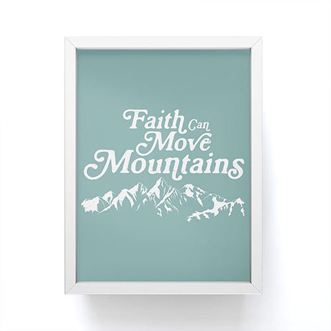 move-mtns Retro Faith can Move Mountains Framed Mini Art Print