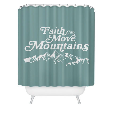 move-mtns Retro Faith can Move Mountains Shower Curtain
