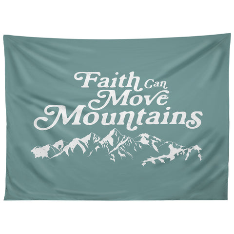 move-mtns Retro Faith can Move Mountains Tapestry