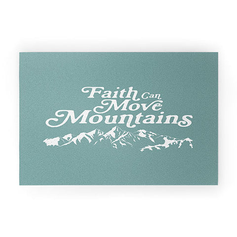 move-mtns Retro Faith can Move Mountains Welcome Mat