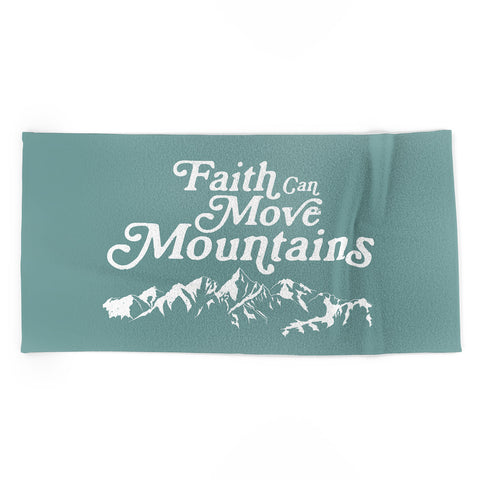 move-mtns Retro Faith can Move Mountains Beach Towel