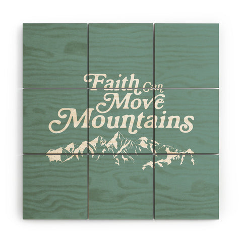 move-mtns Retro Faith can Move Mountains Wood Wall Mural
