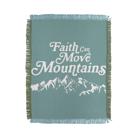move-mtns Retro Faith can Move Mountains Throw Blanket
