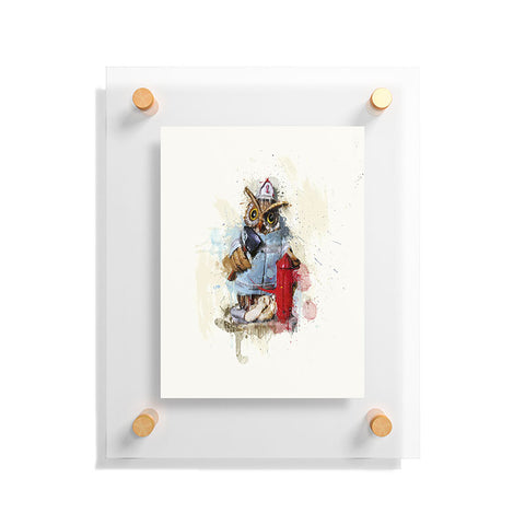 Msimioni Fire Owl Floating Acrylic Print