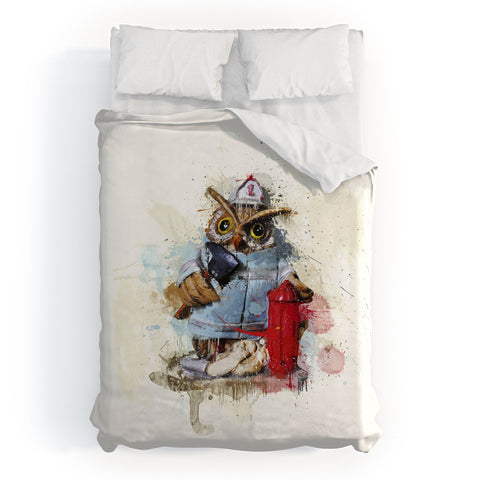 Msimioni Fire Owl Duvet Cover