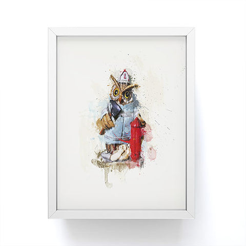 Msimioni Fire Owl Framed Mini Art Print