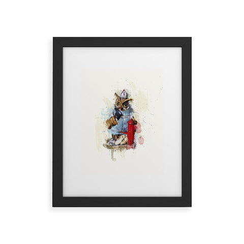 Msimioni Fire Owl Framed Art Print