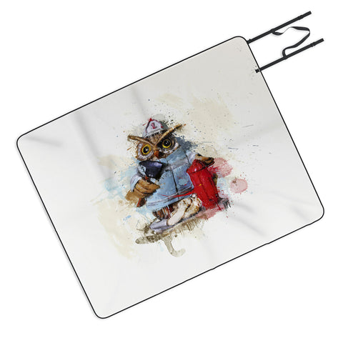 Msimioni Fire Owl Picnic Blanket