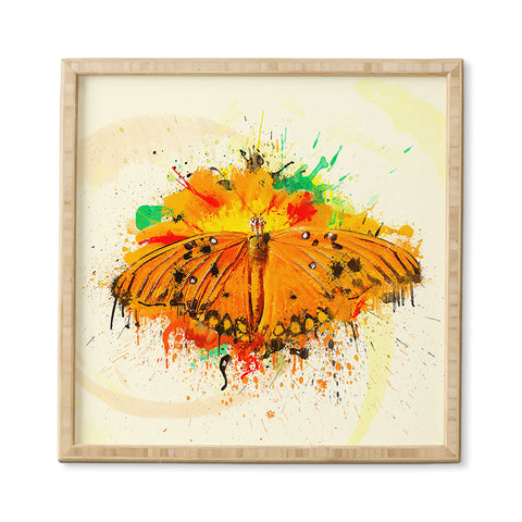 Msimioni Orange Butterfly Framed Wall Art