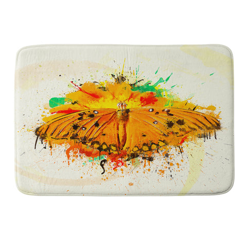 Msimioni Orange Butterfly Memory Foam Bath Mat