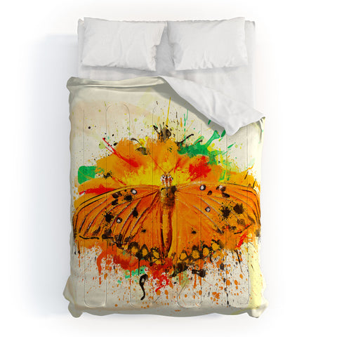 Msimioni Orange Butterfly Comforter