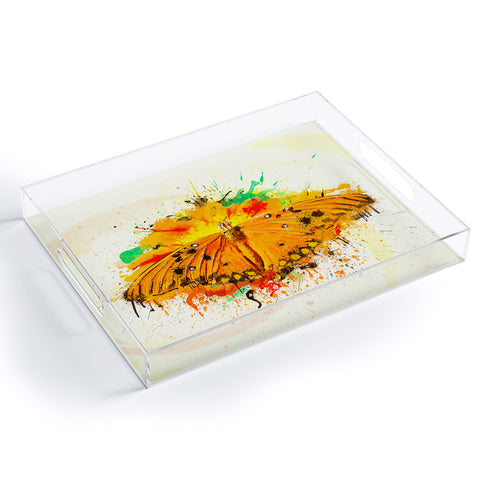 Msimioni Orange Butterfly Acrylic Tray